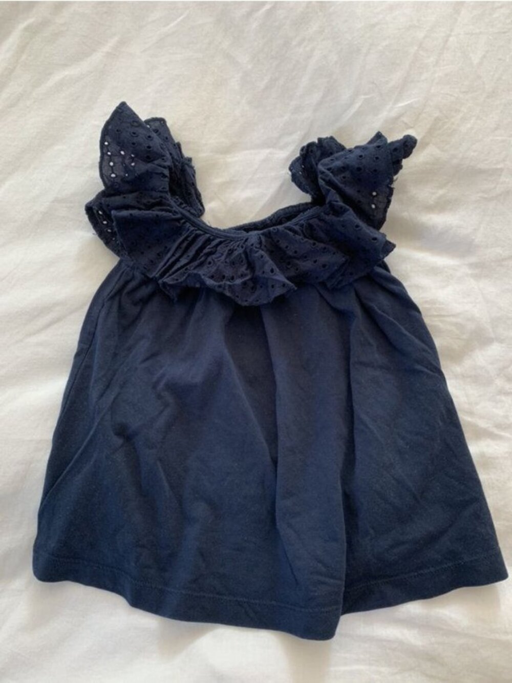 Baby Gap Navy Tee with Eyelet Trim